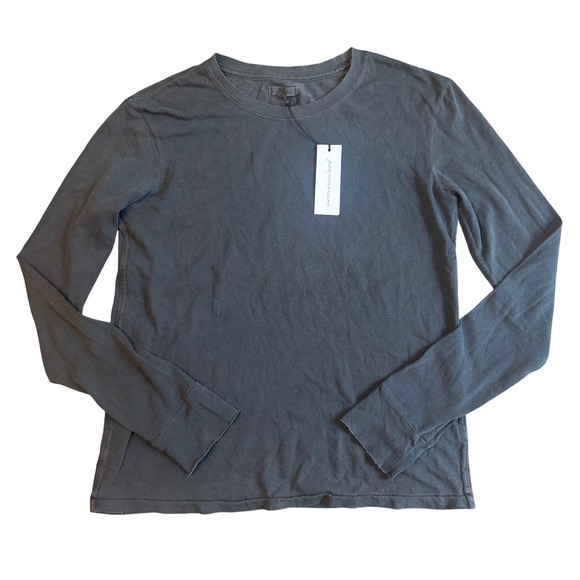 Collection United Tops - Unsubscribed Faded Distressed Black Long Sleeve Crew Neck Tee T Shirt XS NWT